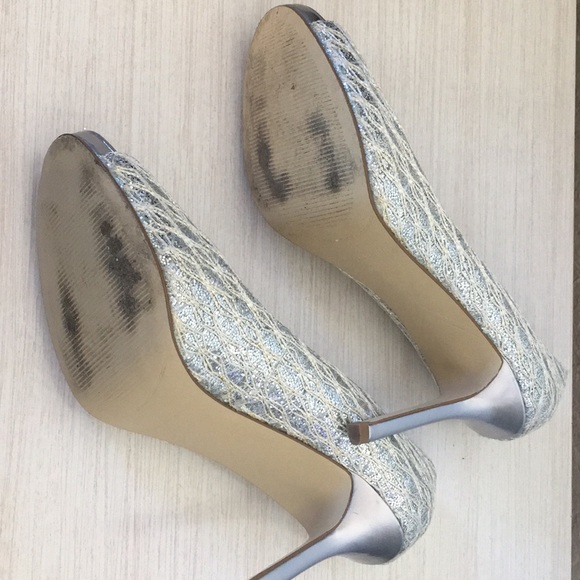Enzo Angiolini Silver Sparkle Heels - Picture 6 of 6
